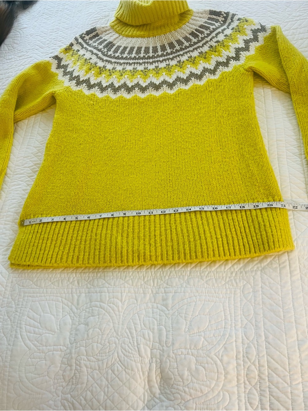 LOFT Chartreuse Fair Isle Turtleneck Sweater - Picture 10 of 10